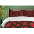 thumbnail image 4 of Ambesonne Cherry Duvet Cover Set, Repeating Summer Fruit, 2-Calking, Dark Brown Dark Pink, 4 of 7