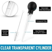 BPA Free, Pro Grade Turkey Baster . Extra Large 11.7 Inch Bulb Basters with Measuring Lines Perfect for Cooking Juicy, Tender Meat. Best Plastic Suction Basting Syringe, Kitchen Tools and Supplies