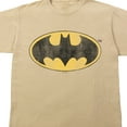 thumbnail image 2 of Batman Distressed Logo Adult Sand Crew Neck Short Sleeve T-shirt-Medium, 2 of 3