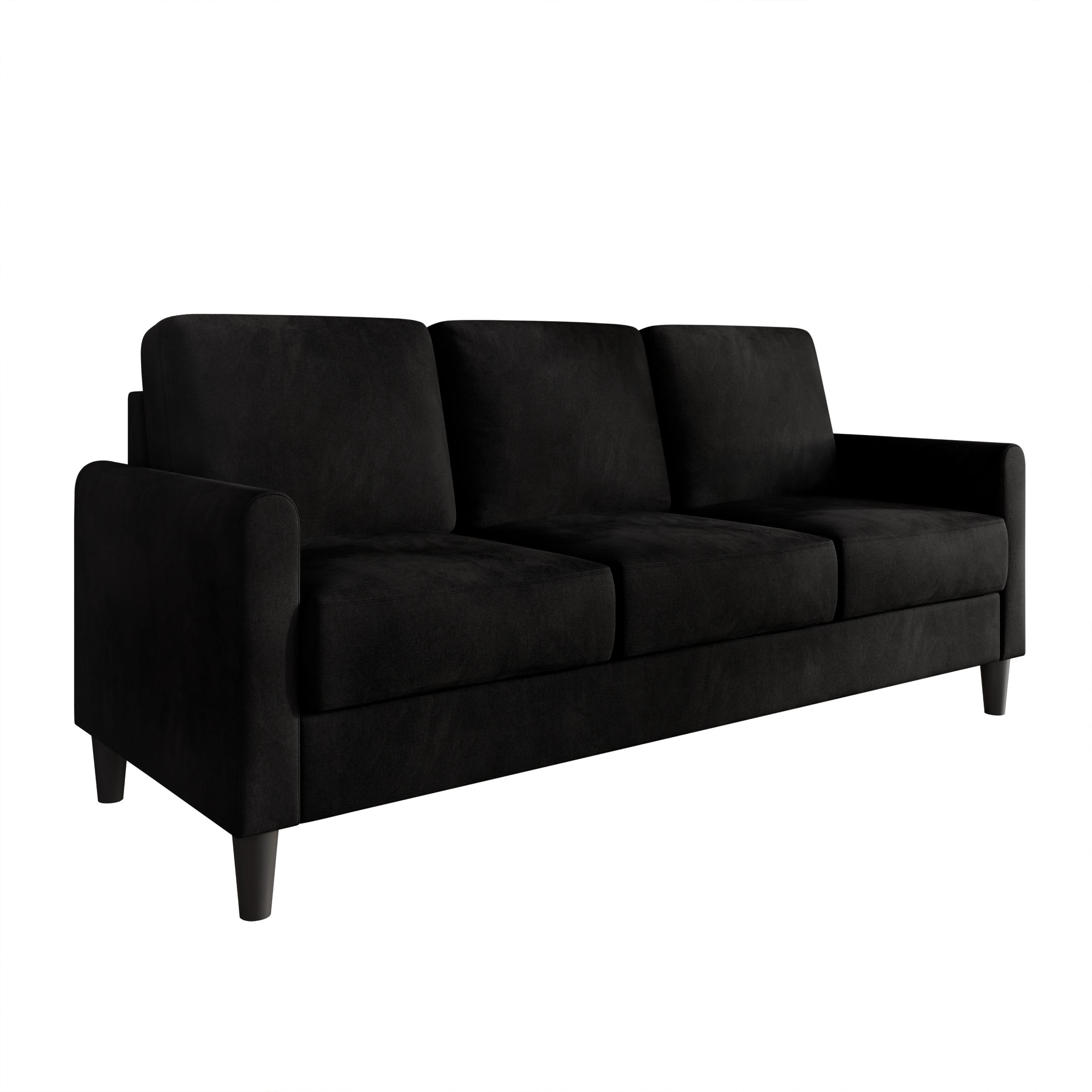 Home Design Goliad 2-Piece Velvet Living Room Set with Loveseat and Sofa, Pocket Spring Design, Soft Cushions, Clean Lines Design, Black