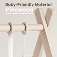 thumbnail image 6 of Comfy Cubs Baby Play Gym Set, Wooden Hanging Bar with Gym Toys, Foldable for Infants, Blush, 6 of 9