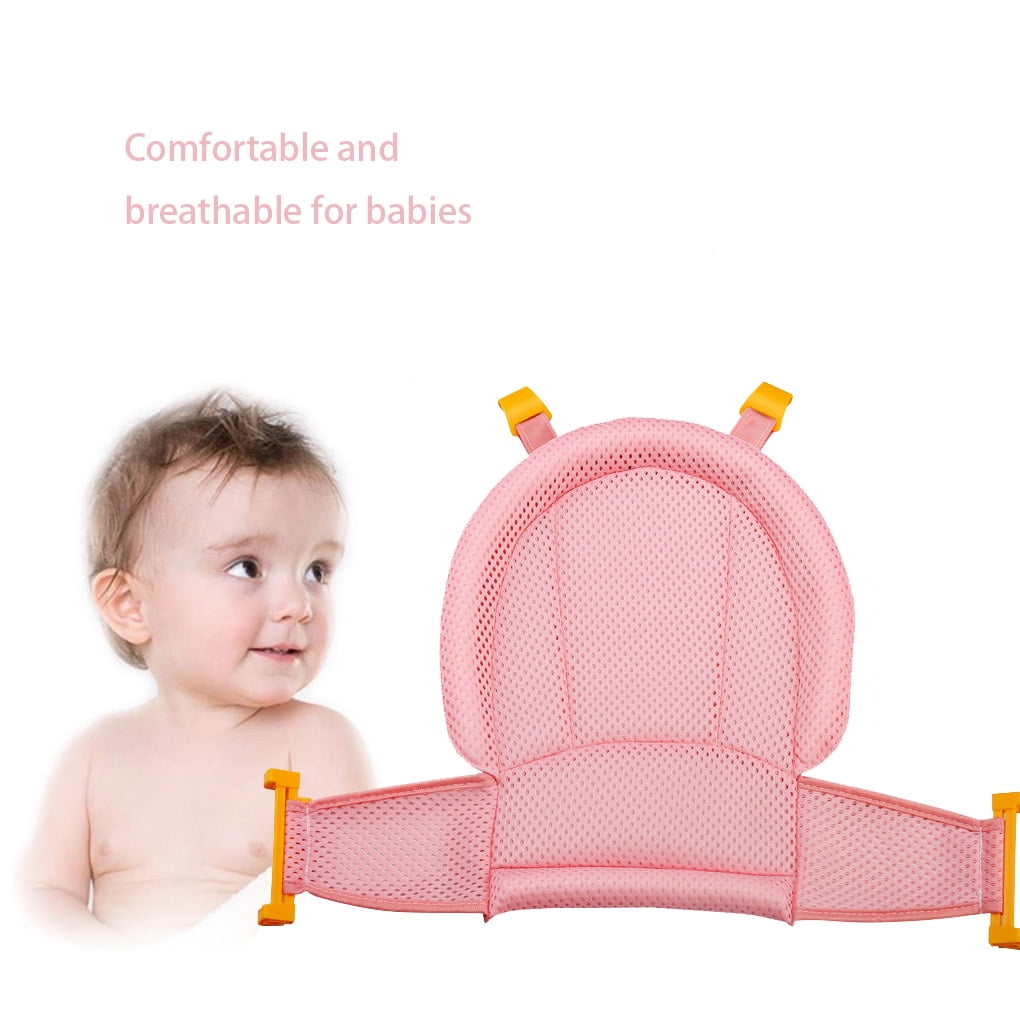 ROBOT-GXG Baby Bath Support Seat - Baby Bath Seat for Tub - Newborn Baby Bath Seat Support Net Adjustable Bathtub Sling Shower Mesh Bathing Cradle Rings for Tub (Bathtub not Included)(Pink)