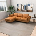 thumbnail image 3 of Pemberly Row Mid-Century Leather Cushion Back Left-Facing Sectional in Tan, 3 of 6