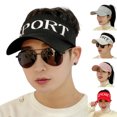 thumbnail image 1 of D-GROEE Women Hollow Out Baseball Cap Letter Print Sun Hats Hollow Out Lightweight UV Protection for Outdoor Sports, 1 of 6