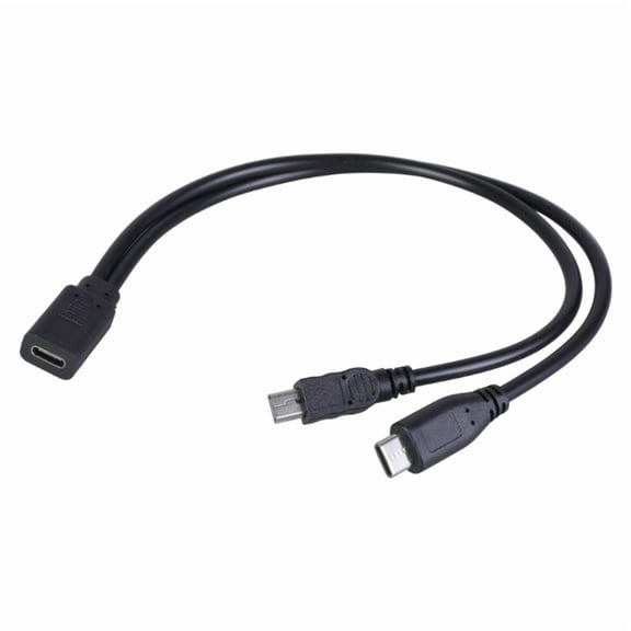 USB C Female to Mini USB Type C Male Splitter Extension Charging Cable for Electronics Power Supply Accessories