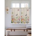 thumbnail image 2 of Wildflowers 2 Panel Kitchen Curtains for Windows, Spring Vintage Tulip Butterfly Floral Leaf Bathroom Privacy Curtain, Home Décor Window Treatment for Bedroom/Living Room 55"x45", 2 of 6