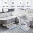 thumbnail image 5 of Navy Blue Coastal Wave Bath Mat 3 Piece Bathroom Rug Set, Summer Modern Ocean Beach Non Slip Bath Rug Contour Mat and Toilet Lid Cover, Absorbent Shower Mats Soft Bath Rugs and Mats Sets, 5 of 8