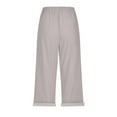 thumbnail image 3 of Capri Pants for Women 2025 Solid Color High Waist Soft Lightweight Casual Capris with Pockets Womens Cropped Pants, 3 of 6