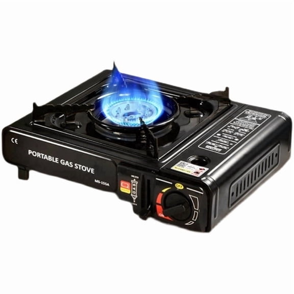 Golyzmt Dual Fuel Camping Stove, 1 Burner Butane & Propane Gas Stove, Tabletop Portable Dual Fuel Stove for Camping, Tailgating & Outdoor Cooking, Black