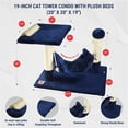 thumbnail image 2 of Sweekys Cat Tree Perch with Hammock Scratching Posts Activity Play 27.5 x 15.5 x 17 in, Blue, 2 of 8
