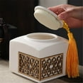 thumbnail image 3 of Grande Boîte à Thé en Céramique avec Pompon Pot de Rangement Scellé Chinois Ajouré, 3 of 6