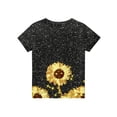 thumbnail image 4 of CCRFTGI Cute Teen Girl Shirts Size 6 Summer Short Sleeve Sunflower Print Tee Shirts Casual Loose Comdy Girls Clothes Crew Neck Shirts Yellow 3-4 Years, 4 of 4