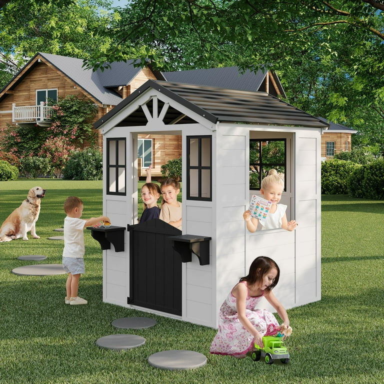 Ataucjin Wooden Play House for Kids, Wooden Play House Outdoor