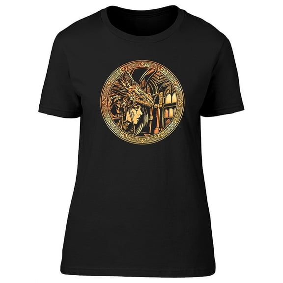 Coin Girl Dragon Mask Logo T-Shirt Women -Image by Shutterstock, Female 3X-Large