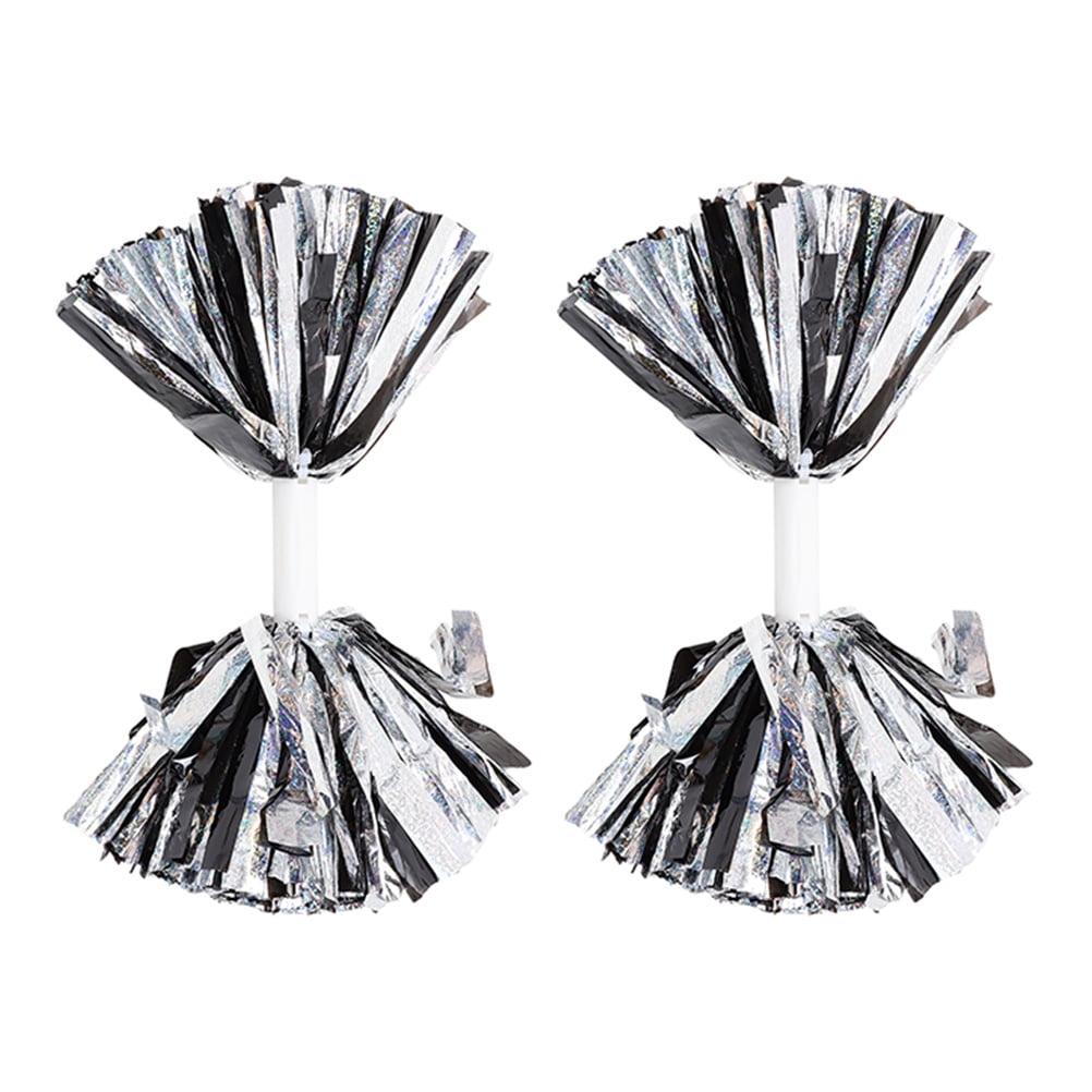 STRANDCHIC Cheerleader Props Cheering Pom Pom Black PVC 2Pcs