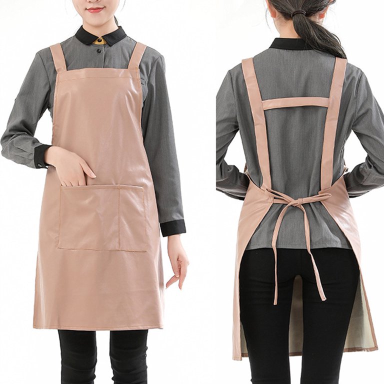 Generic 1 Pcs Waterproof Apron Woman's Solid Color Cooking Men