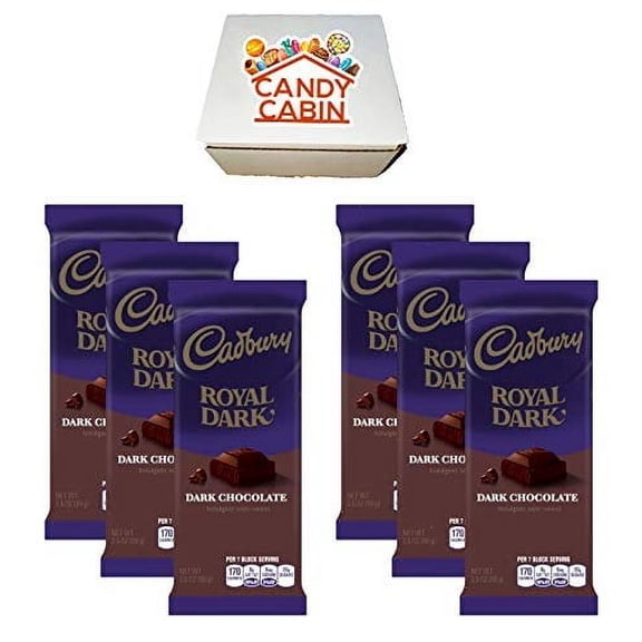 Cadbury Chocolate Candy Bar Variety Box 6-Count Full Size Bars By CANDY CABIN DARK CHOCOLATE