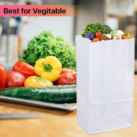 Concession Essentials 4lb White Paper Bags - Pack of 150ct. Eco-Friendly White Paper Lunch Bags. Great for Holiday Cookie Bags and Arts and Crafts.