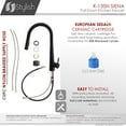 thumbnail image 5 of Stylish Siena 17 ¾" Ht Single Handle Matte Black Pull Down Kitchen Faucet K-135N, 5 of 11