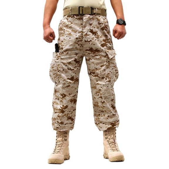 Camouflage Cargo Multi Pockets Pants for Men, Hiking Climbing Fishing Military Outdoopr Jogging Pants, Training Pants