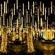 thumbnail image 2 of Cadena de luces de lluvia de meteoritos de 30 cm/50 cm, luces de carámbanos para aleros, para jardín, exterior, árbol de Navidad, decoración de bodas y fiestas, 8 tubos, 2 of 5