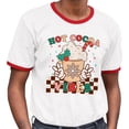 thumbnail image 2 of Hot Cocoa Vibes Ringer Tee Shirt Unisex X-Large White/Red, 2 of 5