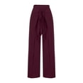 thumbnail image 5 of ABATAB Palazzo Pants for Women Casual High Waisted Wide Leg Yoga Pants Bowtie Baggy Trendy Trousers with Pockets, 5 of 6