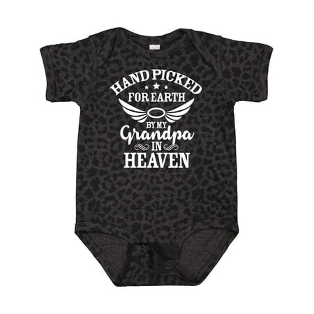 

Inktastic Handpicked for Earth by My Grandpa in Heaven Angel Wings Gift Baby Boy or Baby Girl Bodysuit