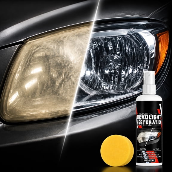 Car Headlight Cleaning and Restoration Agent,Effectively Headlight Cleaning Liquid Spray,Versatile Car Headlight Polish,Ideal for Yellowing Removal Refurbishing and Repairing