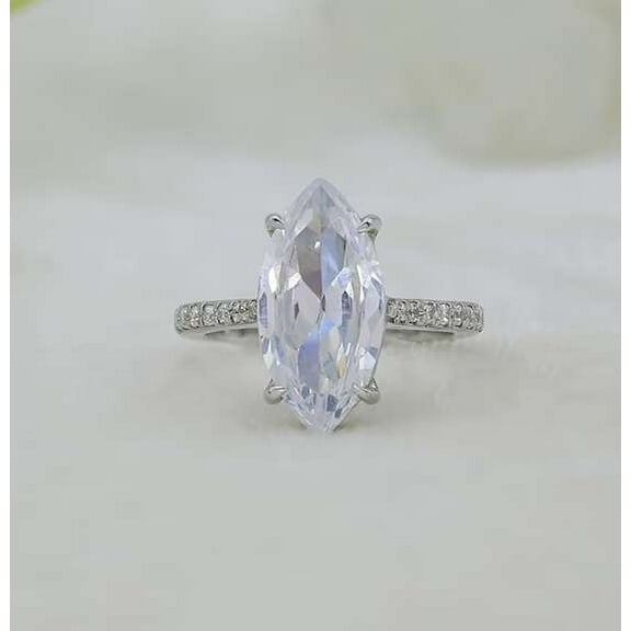 vylahjewellery Amazing Marquise Cut Anniversary Ring 2.5 Ct Moissanite Ring Attractive Valentine's Gift for Her