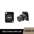 thumbnail image 1 of Toma de luz USB tipo D, Conector de Metal hembra a hembra, USB 3,0, 2,0, montaje en panel LED HDMI, 1 of 4