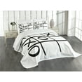 thumbnail image 3 of Ambesonne Xo Quilted Bedspread Set 3 Pcs, Game Hobby Pattern, Queen Size, Black and White, 3 of 5