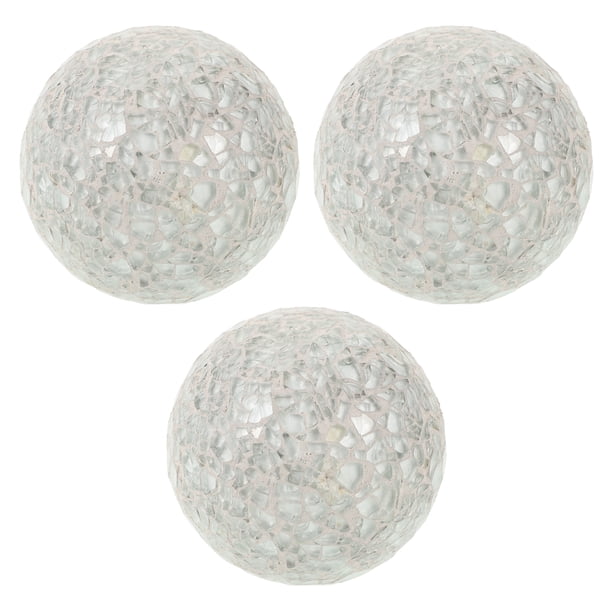 3 piezas de adornos esféricos de mosaico, bolas decorativas de vidrio de mosaico, orbes de mesa.