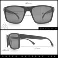 thumbnail image 3 of Mens Tempered Glass Lens Rectangle Sport Horn Rim Plastic Sunglasses Matte Black - Green, 3 of 8