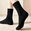 thumbnail image 4 of Women's Soft Combed Cotton Socks Mini Crew Socks Thin Seamless Viscose Bamboo Cotton Soft Cozy Casual Cute Above Ankle 3 Pairs(Black,One Size), 4 of 4