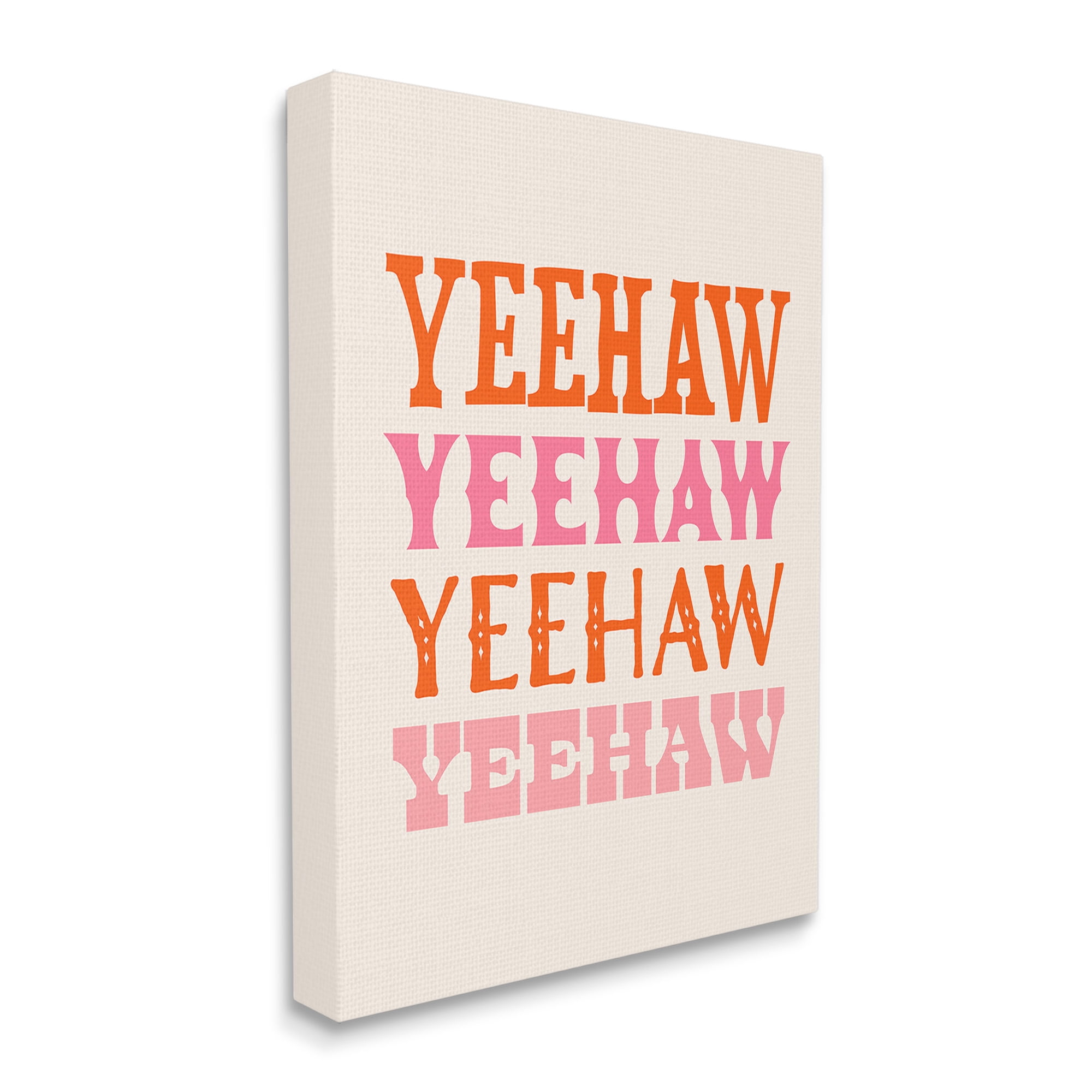 Stupell Industries Yeehaw Country Typography Typography Painting Gallery Wrapped Canvas Art Print Wall Art, 30 x 40