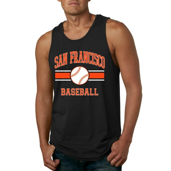Wild Bobby City of San Francisco Baseball Fantasy Fan Sports Men's Tank Top, Black, Small