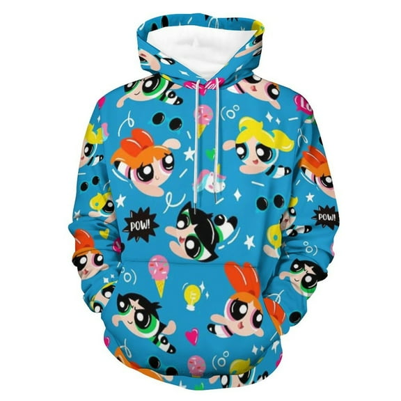 The Powerpuff Girls Unisex Adult Hoodie Casual Hooded Sweatshirt Pullover Novelty 3D Printed Sweater Jacket S