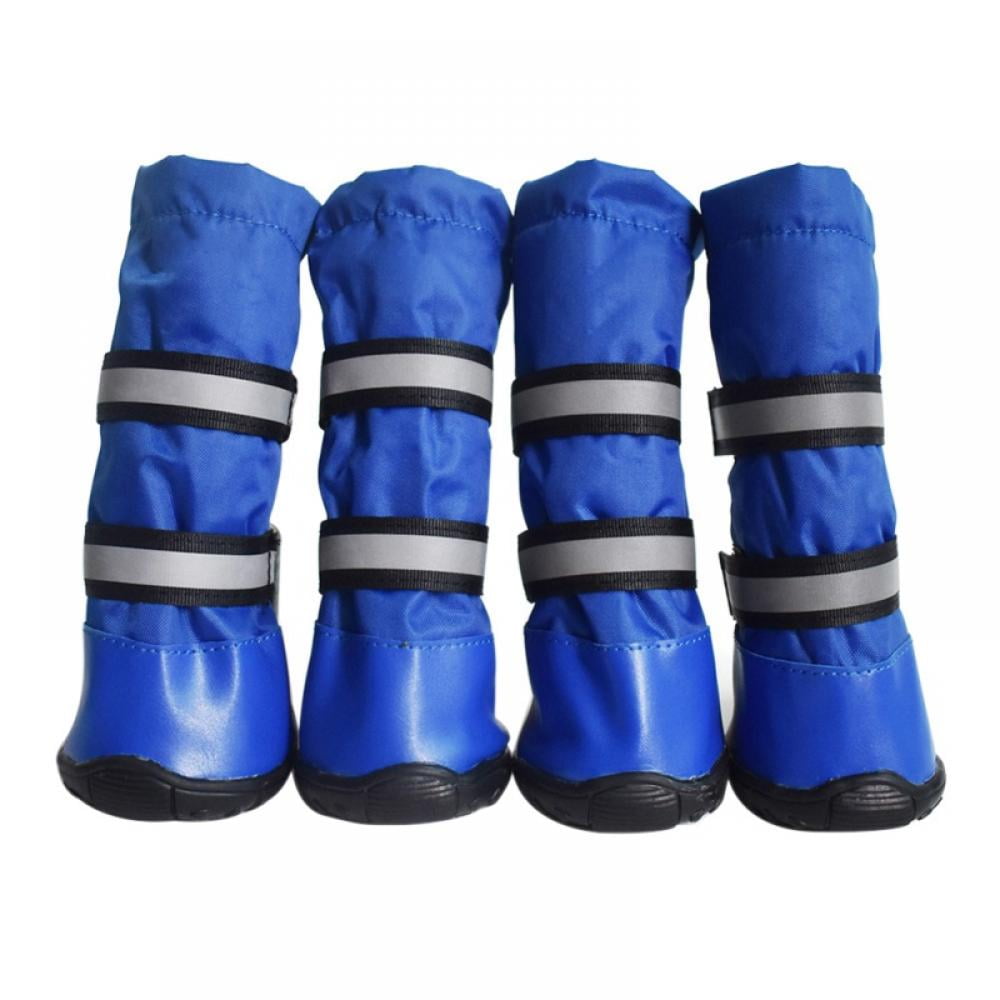 URBEST Dog Shoes XS, Blue Warm Lining Nonslip Rubber Sole for Snow Winter Medium Large Dogs Waterproof Dog Boots 2 Pairs