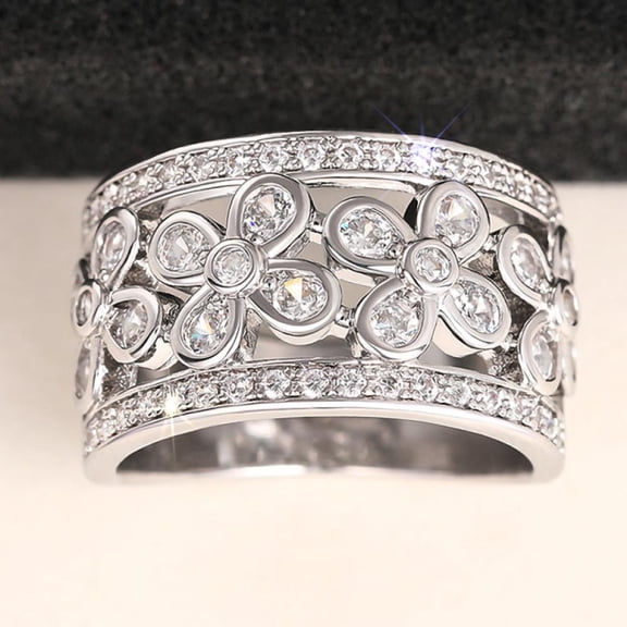 LINXIQIN Classic Engagement Promise Ring For Her For Women Lightweight Comfortable Fit CZ AAA Zircon Ring Ideal Jewelry Gift Comes in Elegant Box