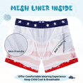 thumbnail image 4 of Toddler Boys Swim Trunks Quick Dry Boys Swim Shorts with Mesh Liner Beach Toddler Boys Bathing Suit Flag 2T, 4 of 7