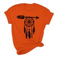 thumbnail image 4 of Dadaria Hauts Femme Chemise Orange Manches Courtes T-Shirt Col Rond Attrape-Rêves d'Été Chandail Blouses 2TG, 4 of 6