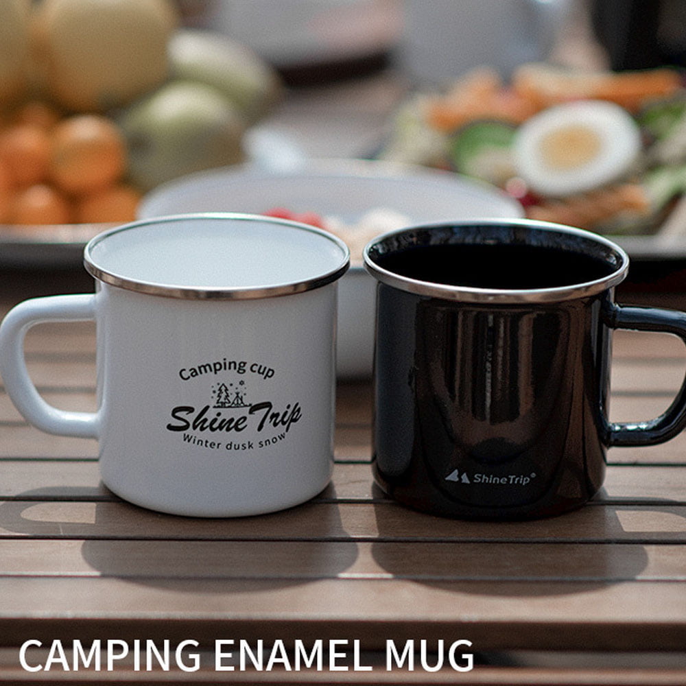 Pair Blue Bear Outside Metal Camp Coffee Tea Mugs Cups NEW