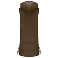 thumbnail image 4 of CHUMUD Long Womens Puffer Vest Winter Sleeveless Puffy Jacket with Hood Warm Quilted Vest 2025 Zip Up Padded Outerwear, 4 of 5