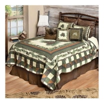 Black Forest Décor Woodland Pinecones Quilt Bed Set - King, Rustic Pinecone Quilt Bedding - 110" x 96"