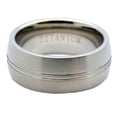 thumbnail image 2 of Metals Jewelry Adult Men's / Women's 8mm Titanium Brushed Double Groove Wedding Band Ring Size 7, 2 of 4