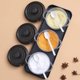 thumbnail image 2 of Juego de cocina de tres piezas con bandeja, tarro de condimento sellado a prueba de humedad, salero con tapa de cuchara, caja de condimento, accesorios de cocina negros, 2 of 5