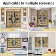 thumbnail image 5 of Vintage Geometric Kitchen Curtains Window Panels, Green Brown Abstract Plaid Checkered Insulated Window Treatment Curtain, Grommet Curtains for Bedroom/Living Room/Bathroom, 2 Piece 52"Wx72"L, 5 of 8