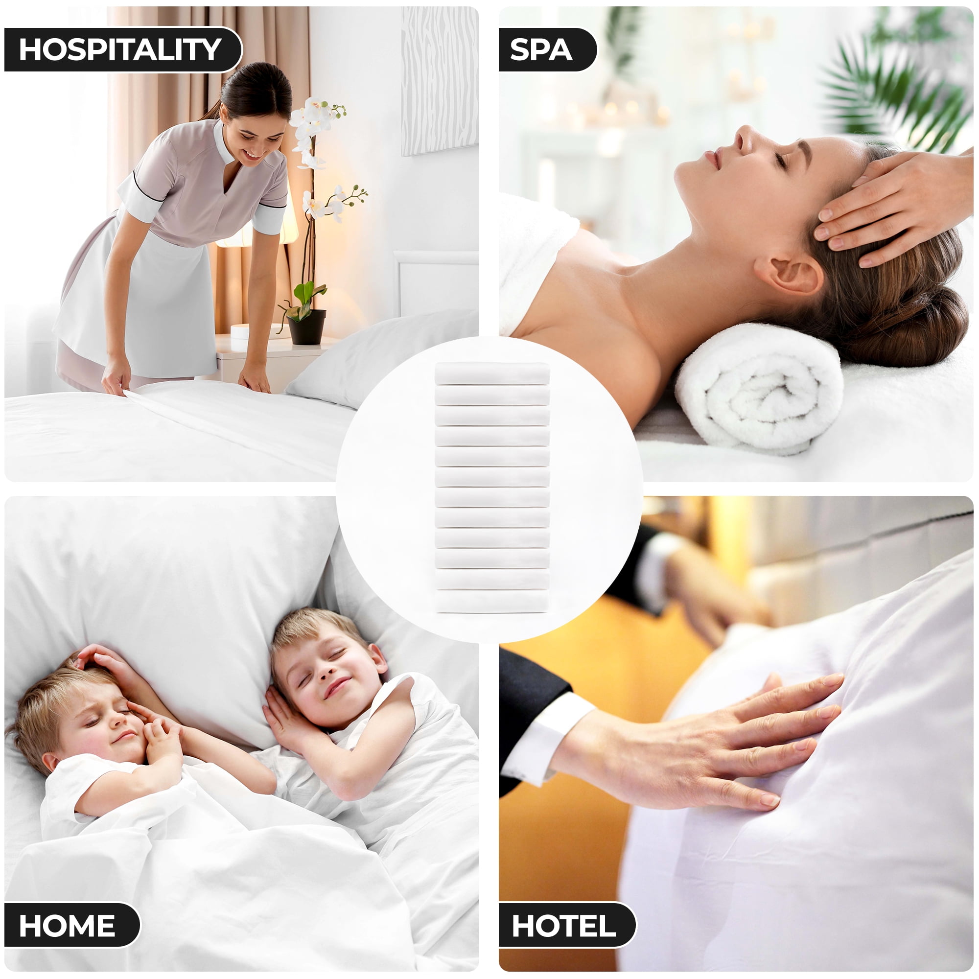 Superior Cotton Rich White Hotel Quality Flat Bed Sheets, Set of 6, King