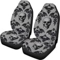thumbnail image 6 of KUIFORTI Skull Bat Car Seat Covers Sets 4Pcs Front Seat Protector Carseat Rear Split Bench Cover Universal Vehicle Seat Protector Fit Most Car, Truck, Suv, or Van, 6 of 7
